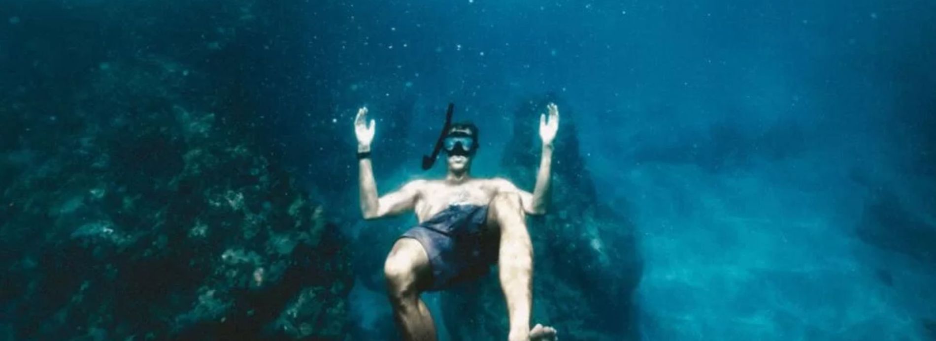 snorkeler in water