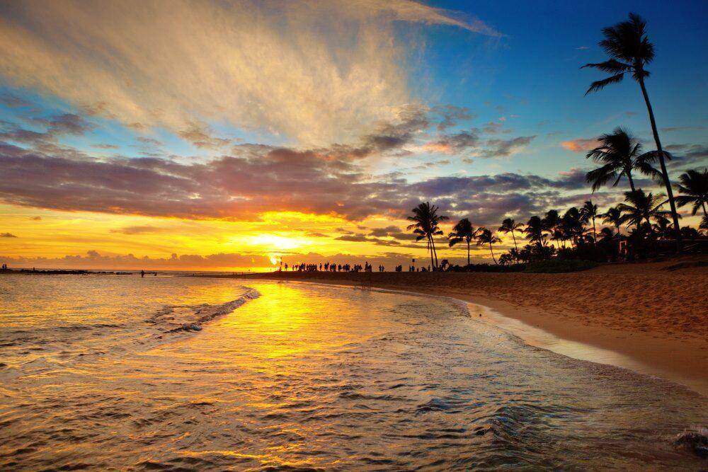 poipu beach sunset